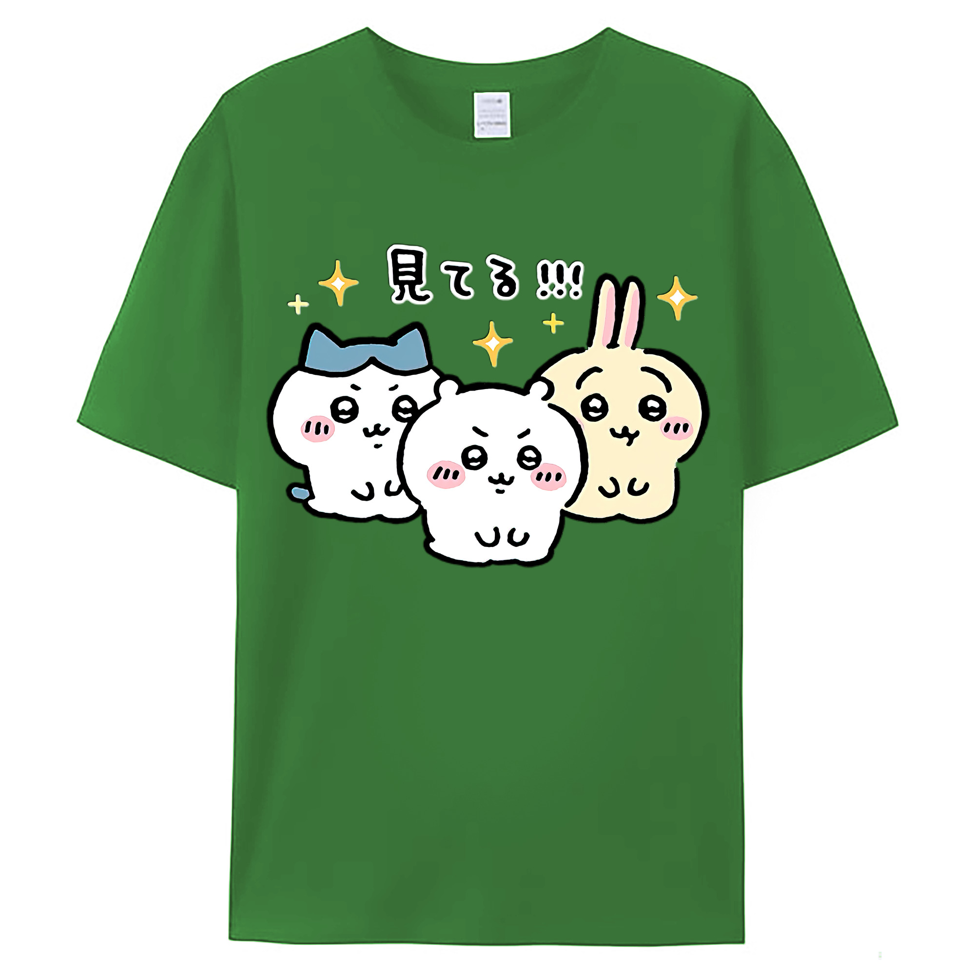 （画像用） ちいかわ ハチワレ Chii-kawa hachiware レディースカジュアルプリントTシャツ（綿100％）